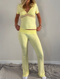 Lacy flare pants butter